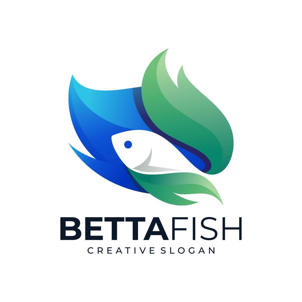 modello vettoriale di design del logo di pesce betta