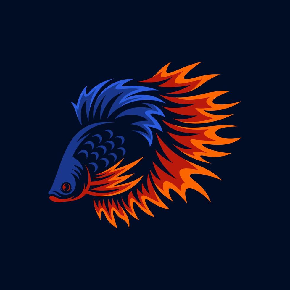 modello vettoriale di design del logo di pesce betta