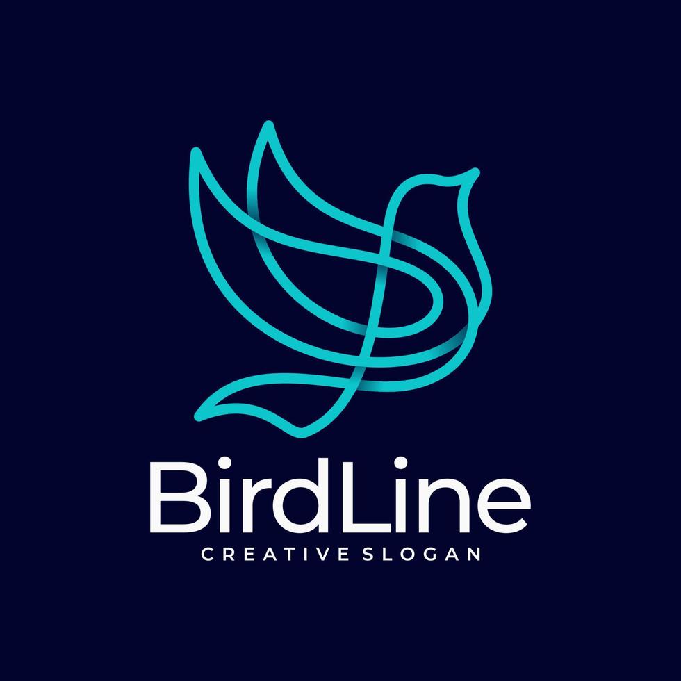 modello vettoriale di progettazione del logo della linea di uccelli