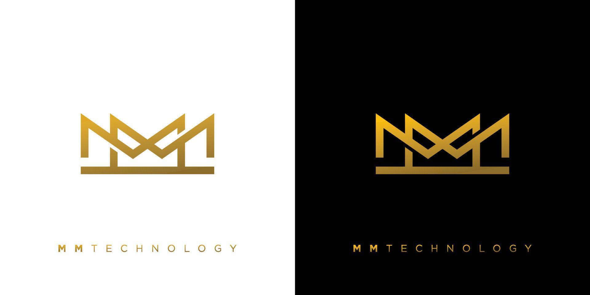 moderno ed elegante lettera mm iniziali logo design vettore