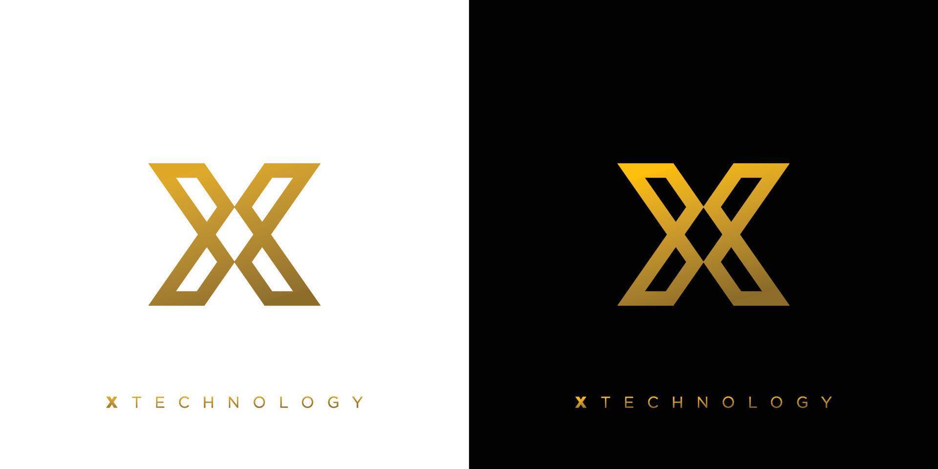 design moderno ed elegante del logo della lettera x iniziali vettore