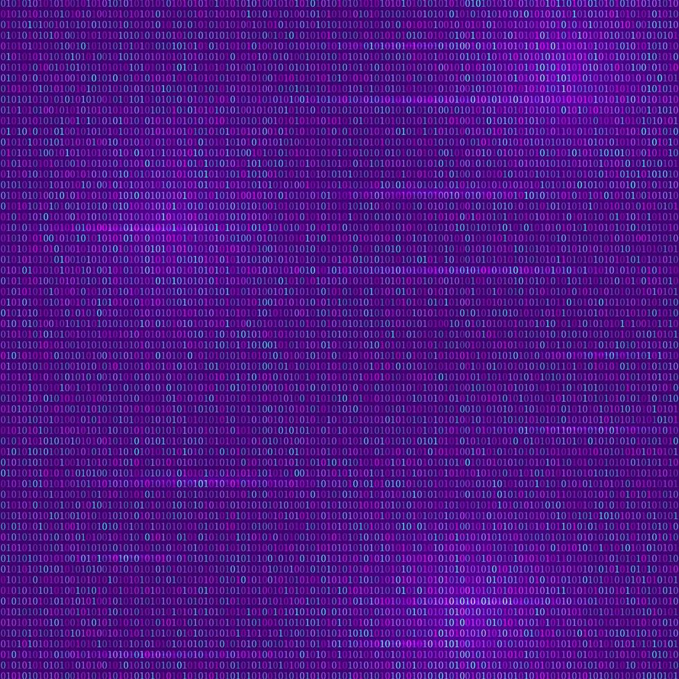 sfondo del codice binario. codice di programmazione. tema dark net o big data. illustrazione vettoriale di sfondo a matrice di colori al neon luminosi. tecnologia web digitale. modello facile da modificare per i tuoi progetti di design.