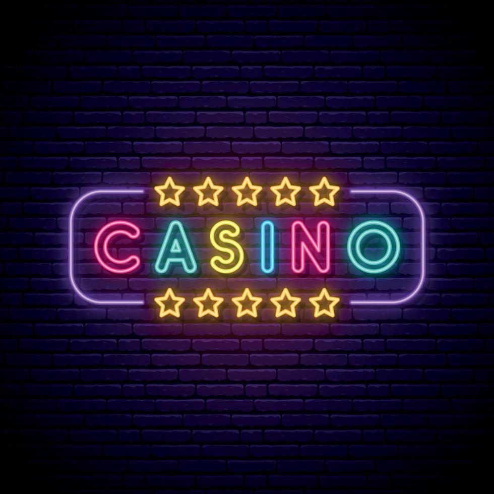 insegna al neon del casinò. vettore