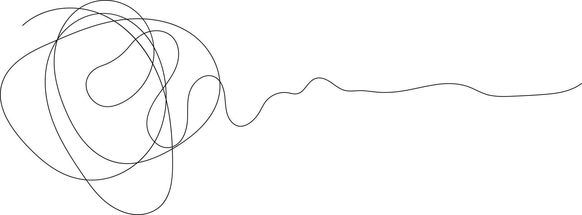schizzo lineare nero minimalista isolato su priorità bassa bianca. sfondo astratto una riga vettore