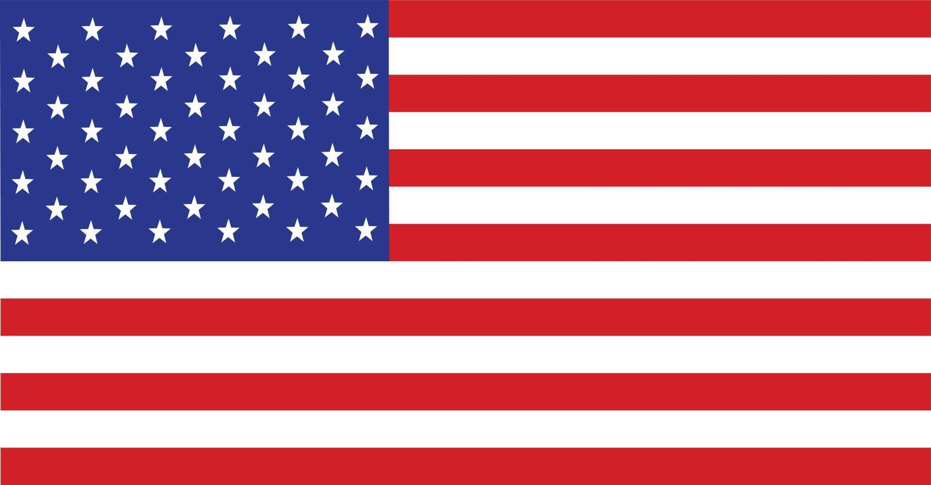 icona della bandiera degli stati uniti su priorità bassa bianca. icona della bandiera degli stati uniti per il design, il logo, l'app, l'interfaccia utente del tuo sito web. bandiera americana per il giorno dell'indipendenza. simbolo nazionale degli stati uniti d'america. vettore