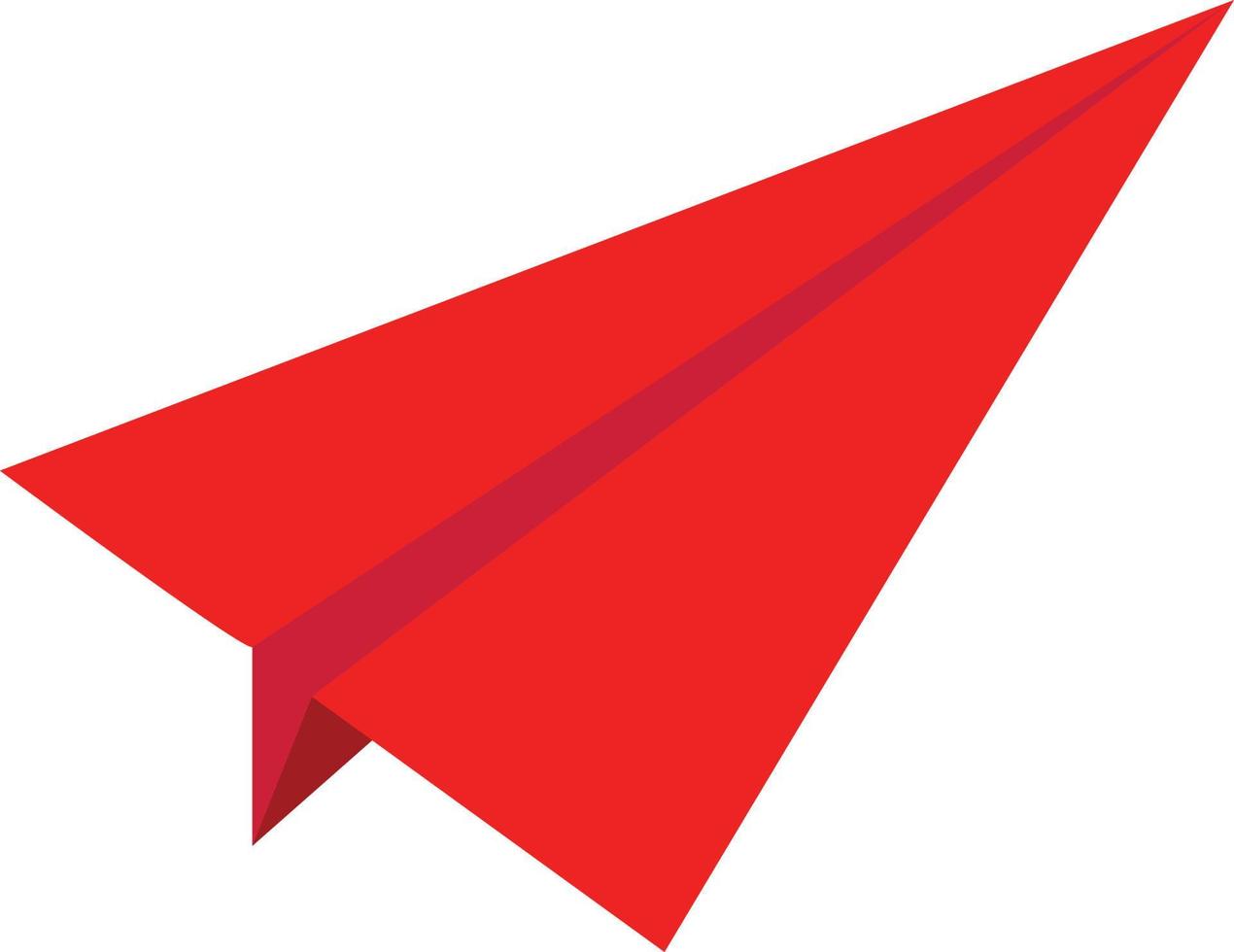 icona di aeroplano di carta rossa. simbolo della pianta di carta. segno di aeroplano di carta rosso. vettore