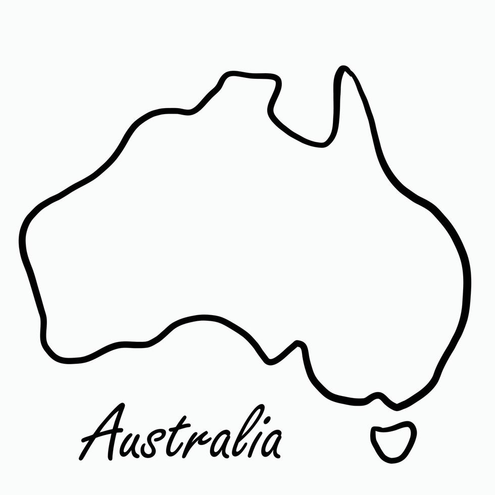 scarabocchiare il disegno a mano libera della mappa dell'australia. vettore