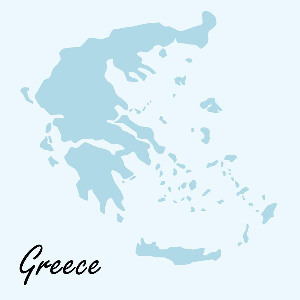 doodle disegno a mano libera della mappa della grecia. vettore