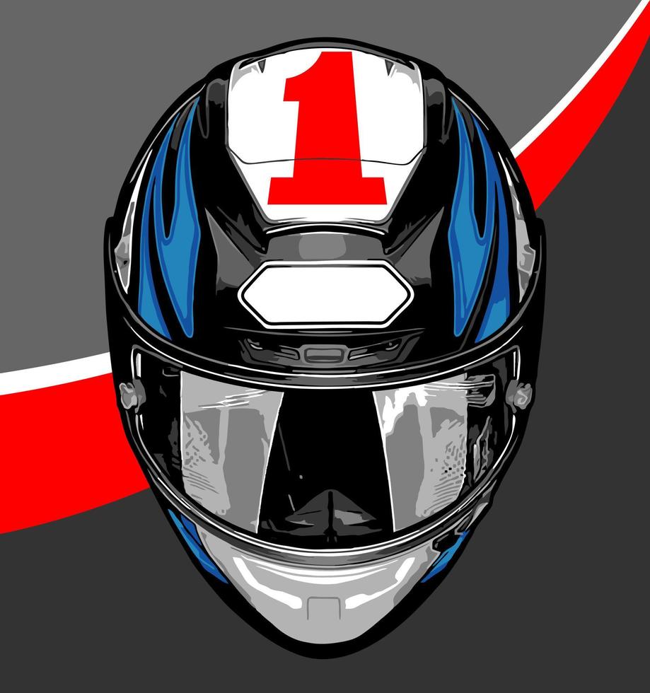 casco blu con motivo numero uno vettore