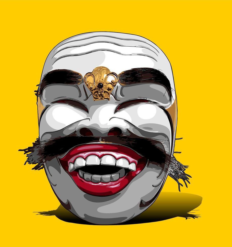 maschera divertente dall'indonesia vettore