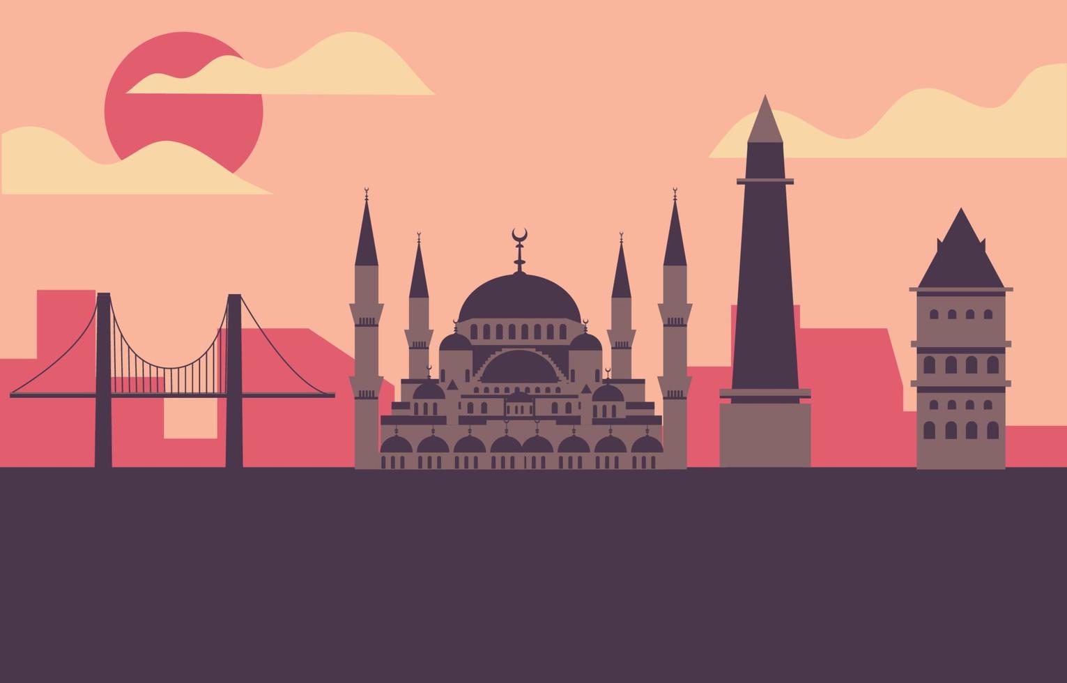 illustrazione della città di istanbul vettore