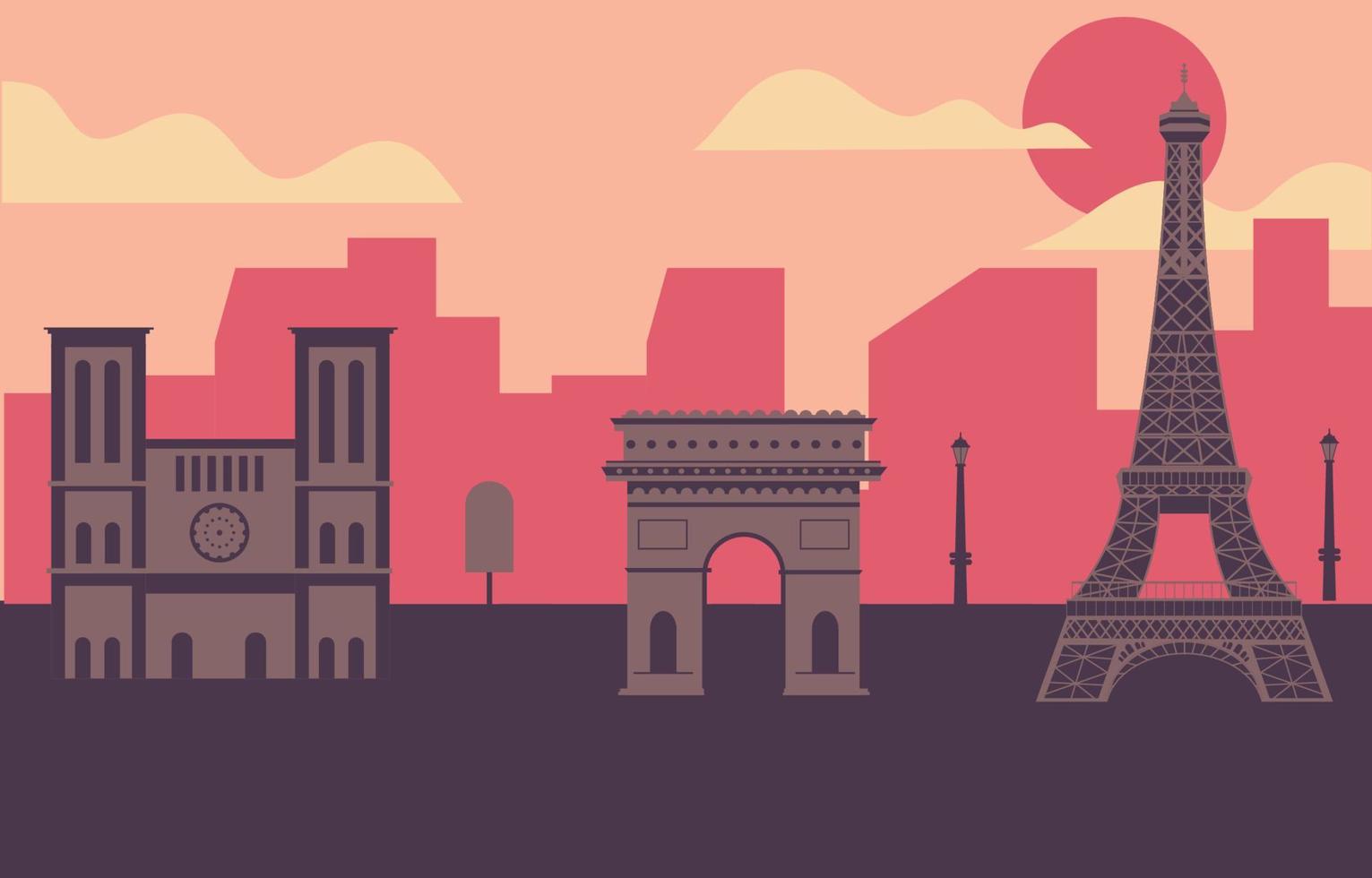 illustrazione della città di parigi vettore