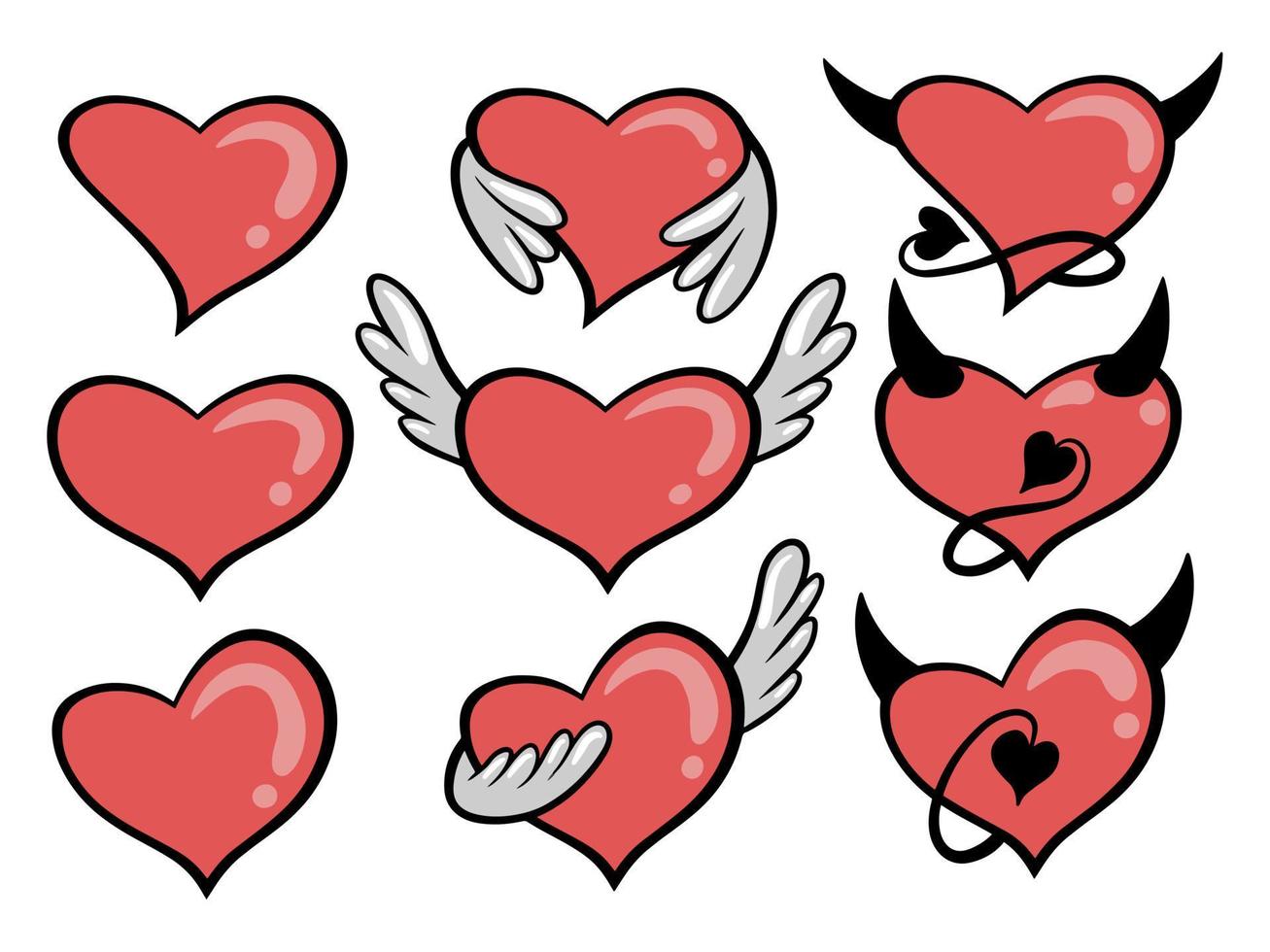 illustrazione di doodle di arte di clip del cuore vettore