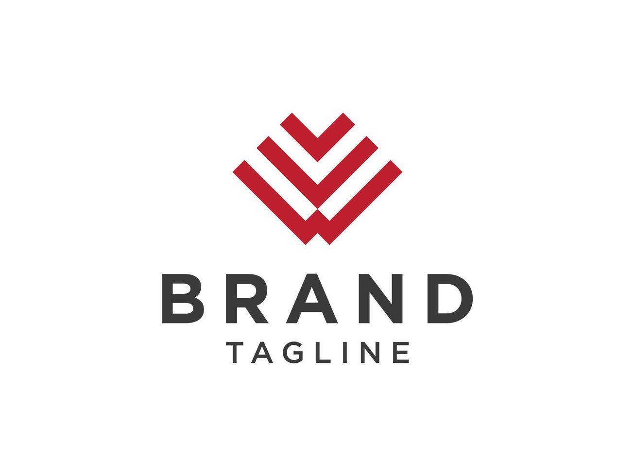 lettera iniziale w logo. stile ritaglio lettera rossa isolato su sfondo bianco. utilizzabile per loghi aziendali e di branding. elemento del modello di progettazione logo vettoriale piatto.