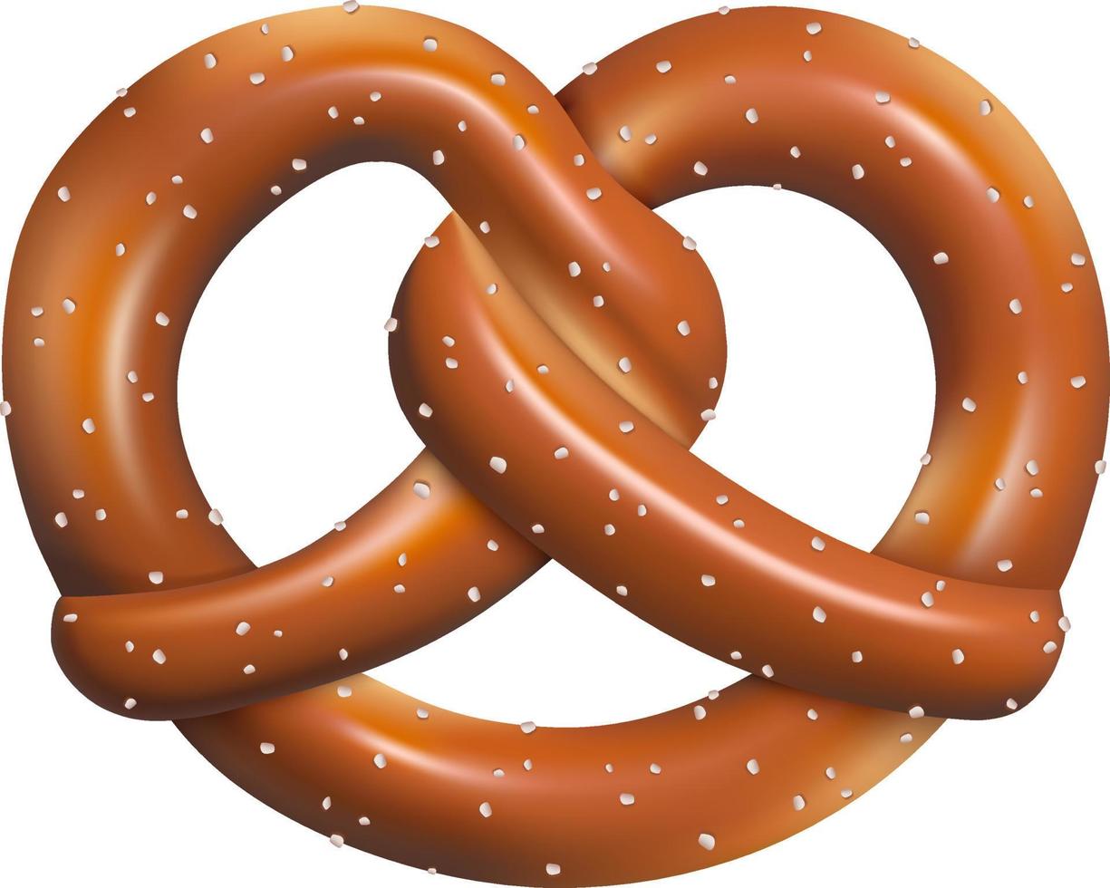 illustrazione realistica del pretzel isolato. elemento dell'Oktoberfest vettore