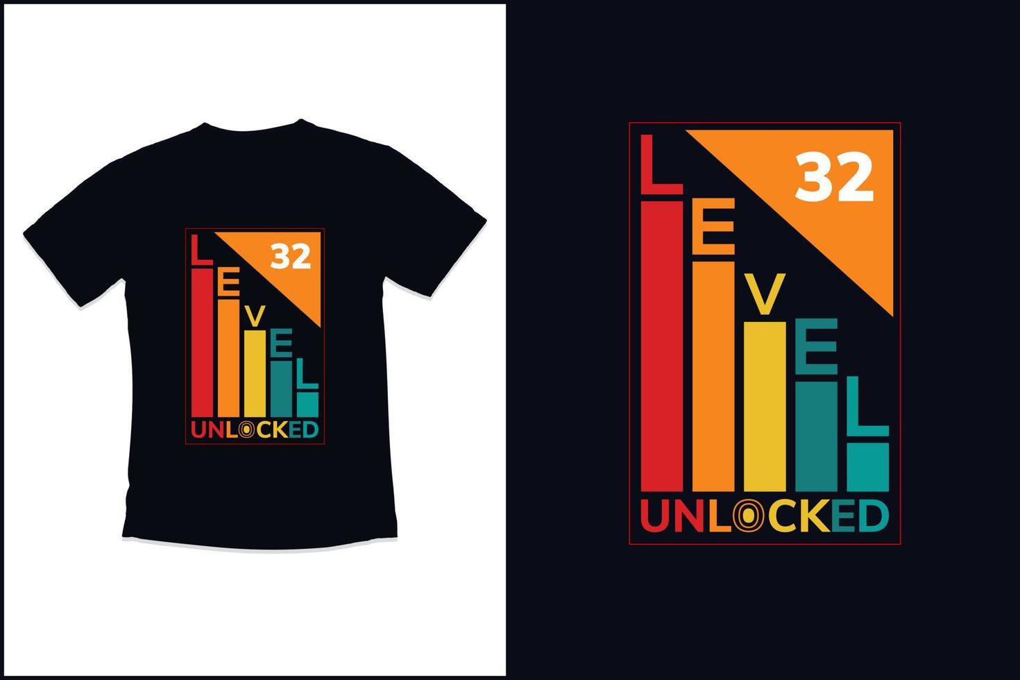 design di t-shirt vintage da gioco di compleanno con design di t-shirt tipografia con citazioni moderne sbloccate di livello 5 vettore