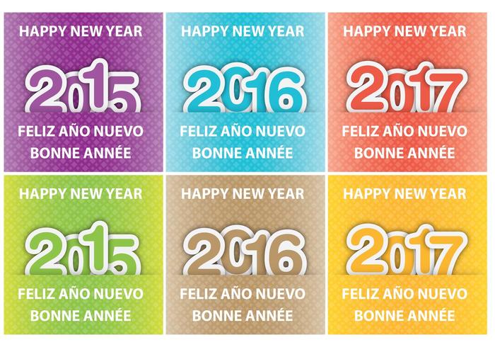 Felice anno nuovo carte vettoriali