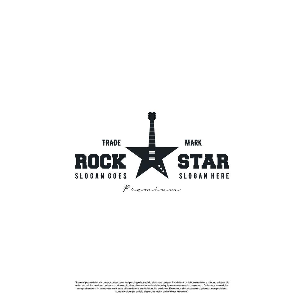 emblema vintage di design del logo della rock star per il logo dell'abbigliamento vettore