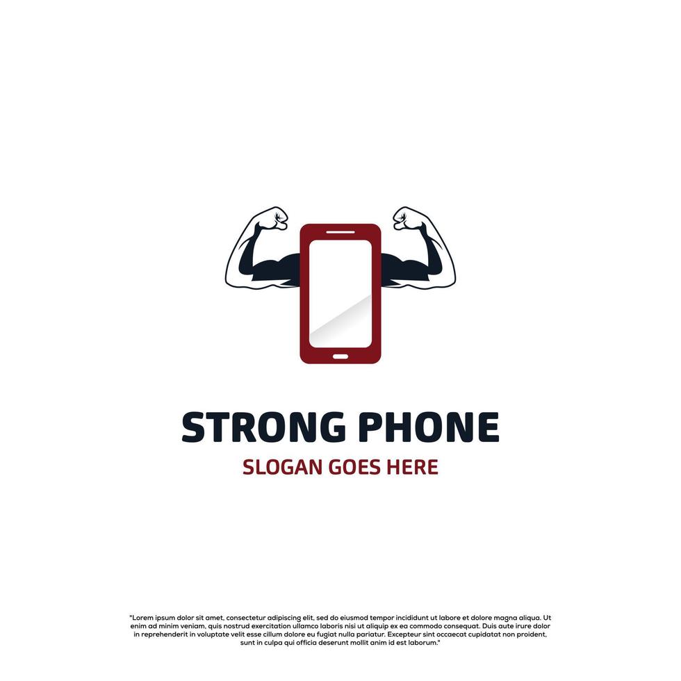 forte logo del telefono su sfondo isolato, telefono con modello icona logo muscolare vettore