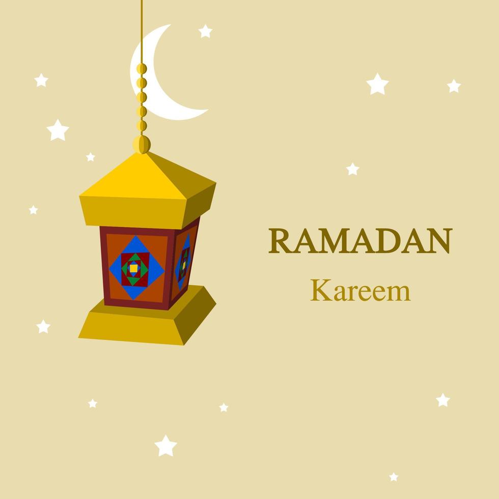 illustrazione vettoriale della lampada ramadan del fumetto piatto modificabile per momenti islamici