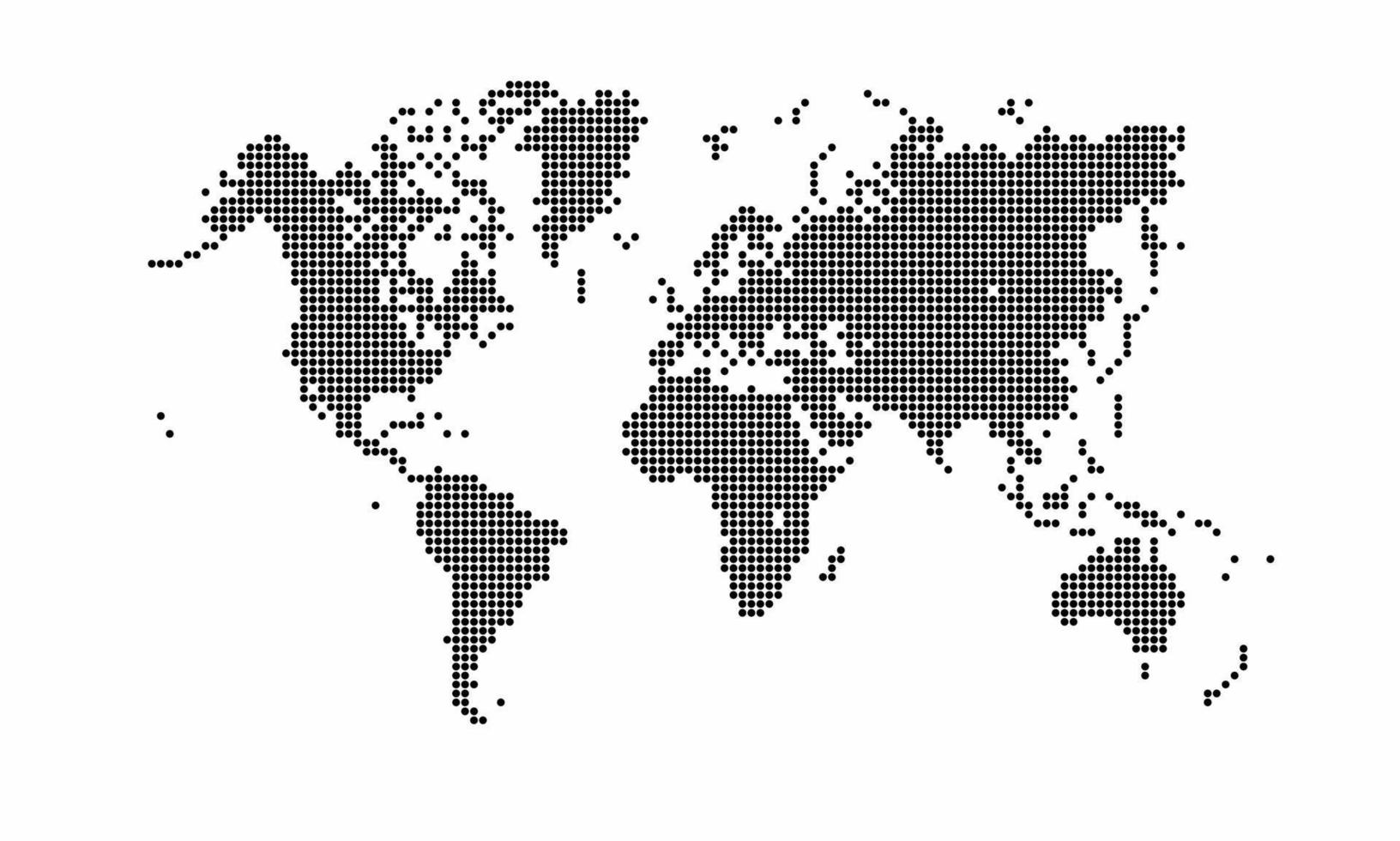 mappa del mondo tratteggiata isolata su sfondo bianco vettore