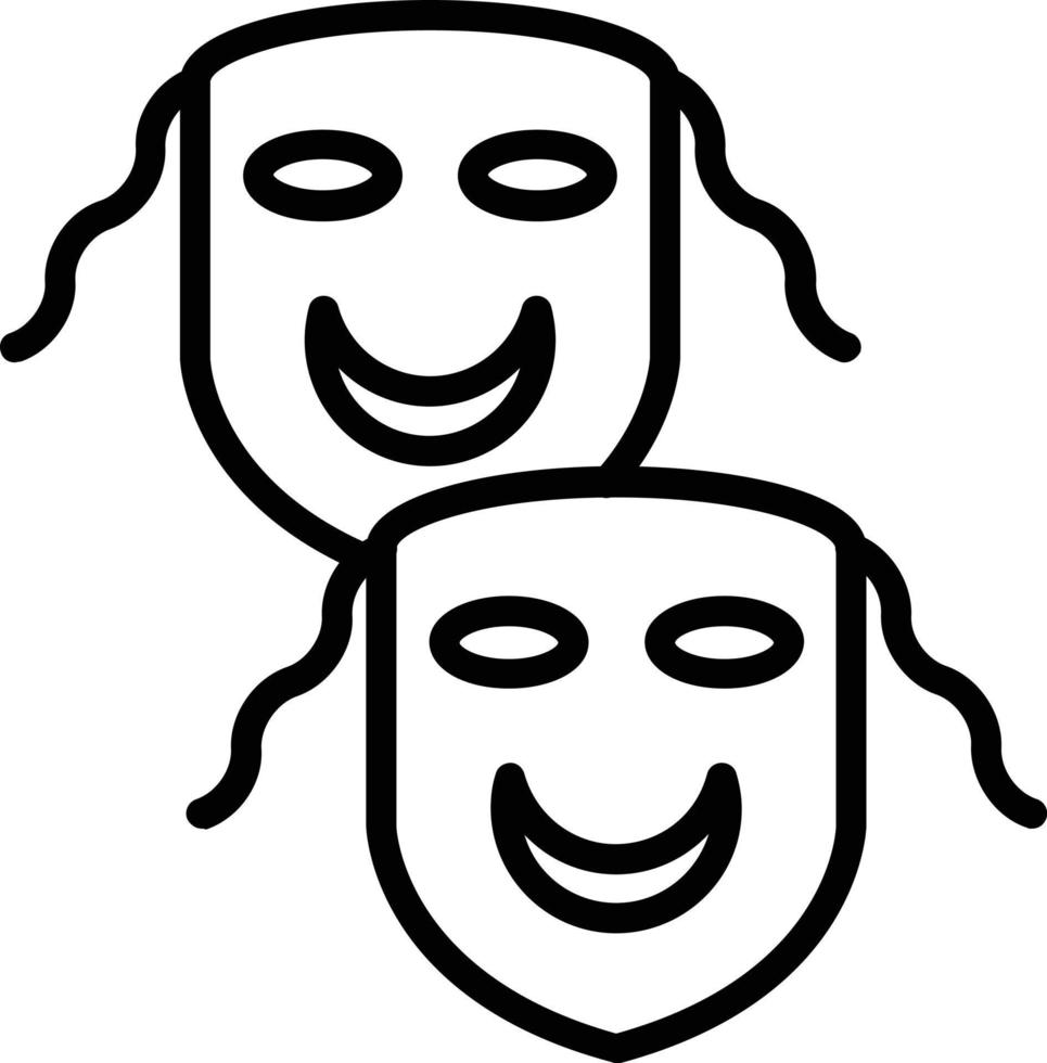 icona della linea vettoriale delle maschere teatrali