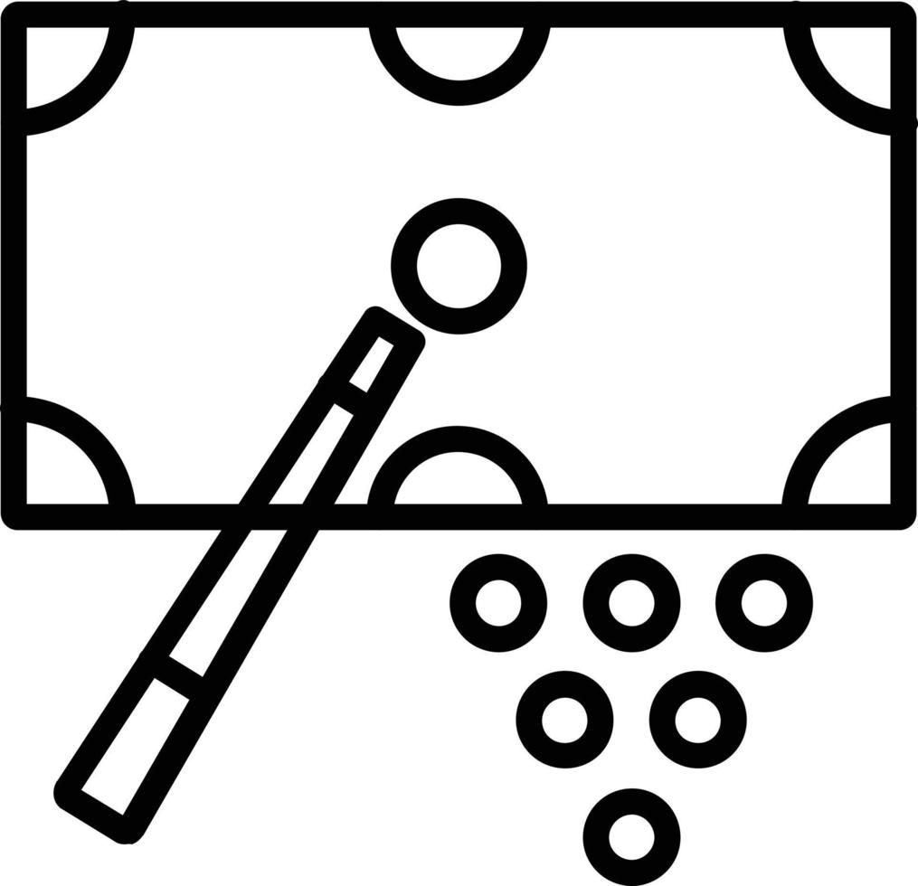 icona della linea vettoriale del tavolo da biliardo