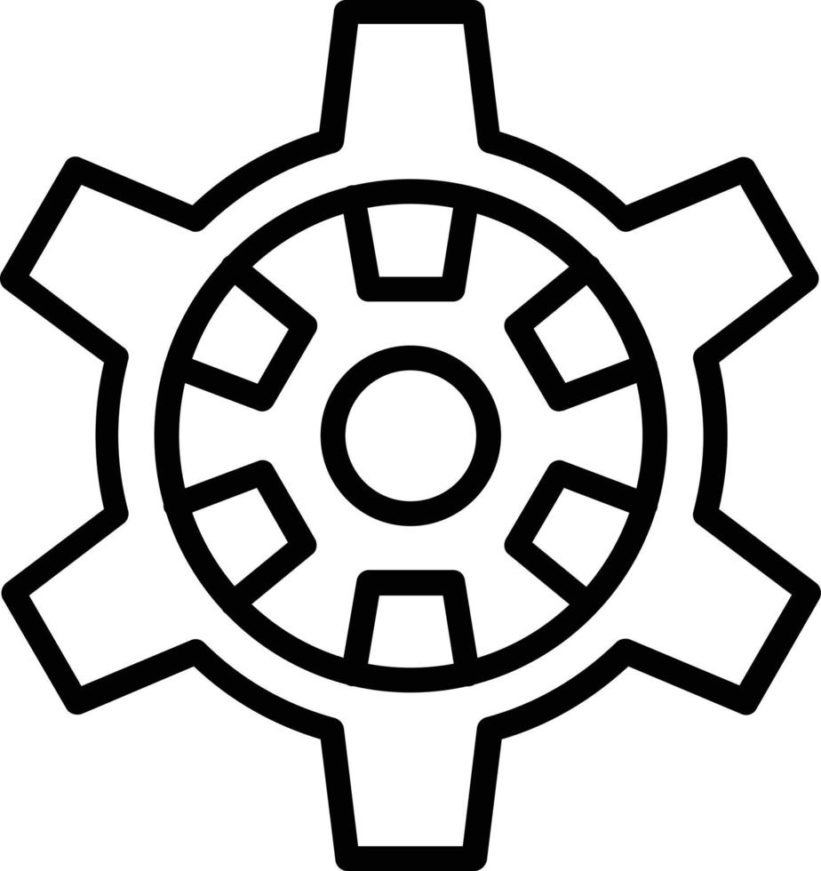 icona della linea del vettore dell'ingranaggio