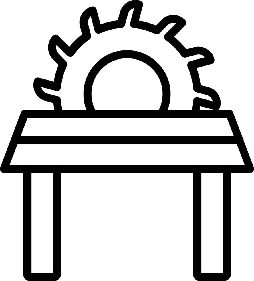 icona della linea vettoriale della sega da tavolo