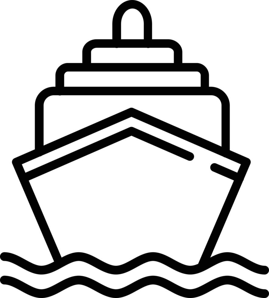 icona della linea vettoriale della nave