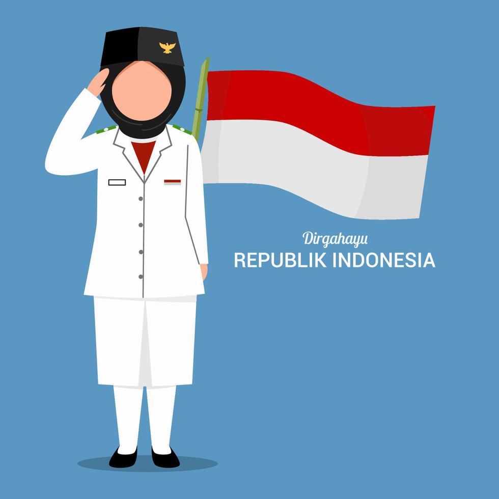 celebrazione del giorno dell'indipendenza indonesiana vettore