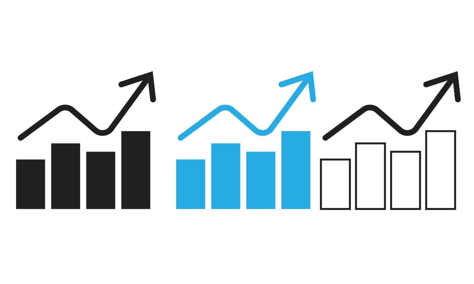 icona di vettore del diagramma di statistica del rapporto del grafico di crescita