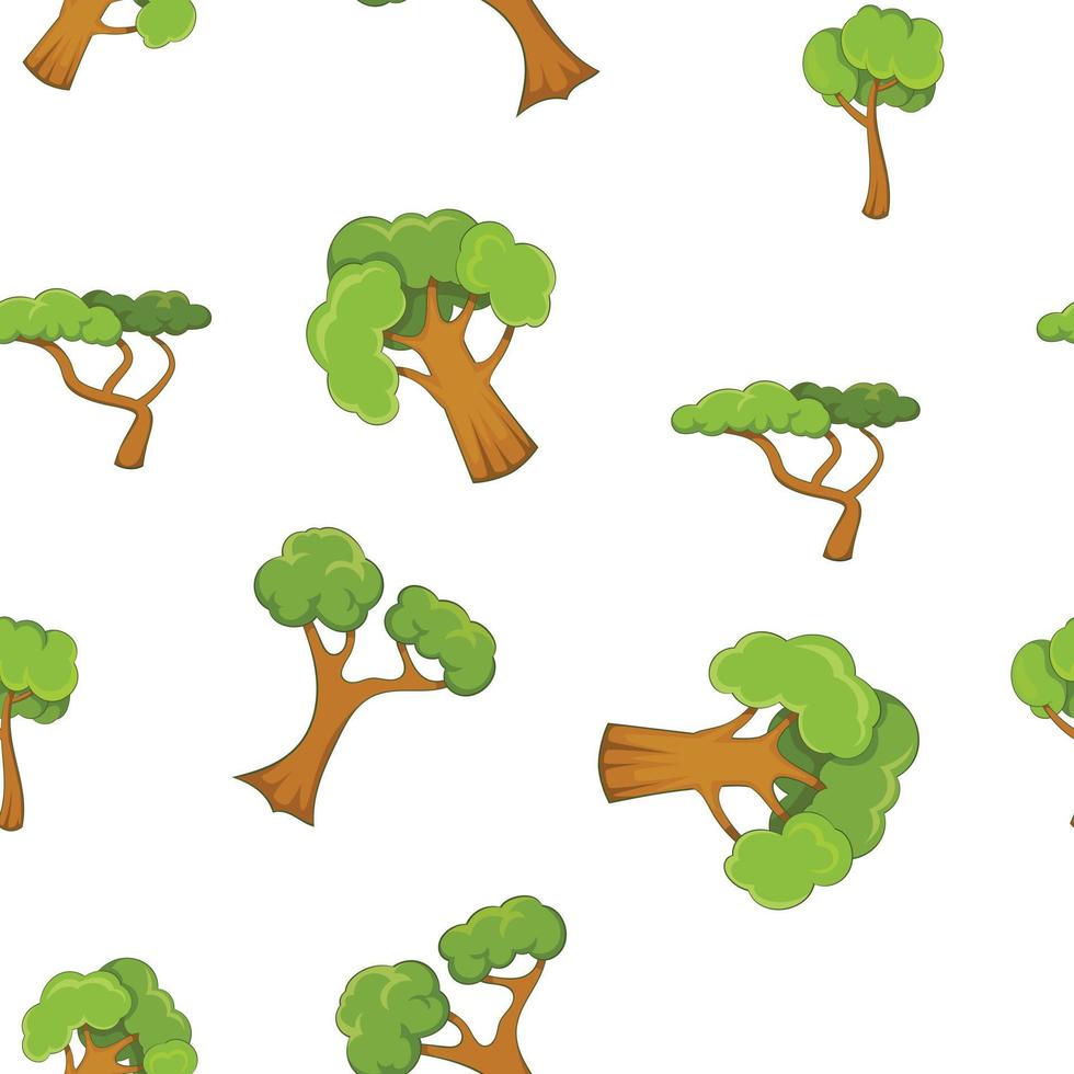 modello di alberi, stile cartone animato vettore