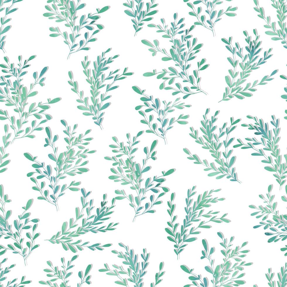 rami dell'acquerello con piccole foglie vector seamless pattern