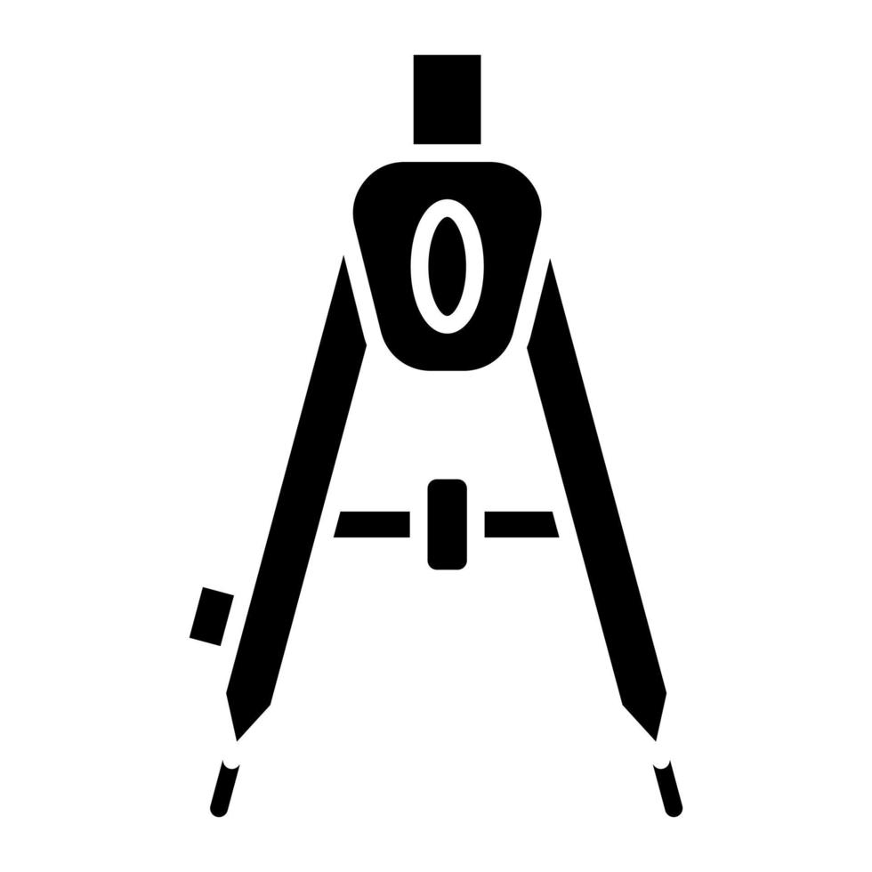 icona del glifo con bussola vettore