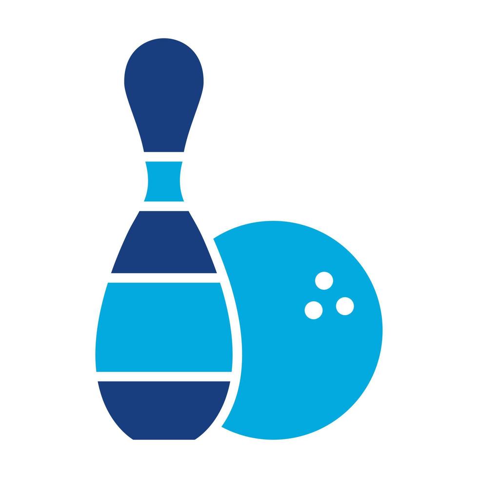icona a due colori del glifo del bowling vettore