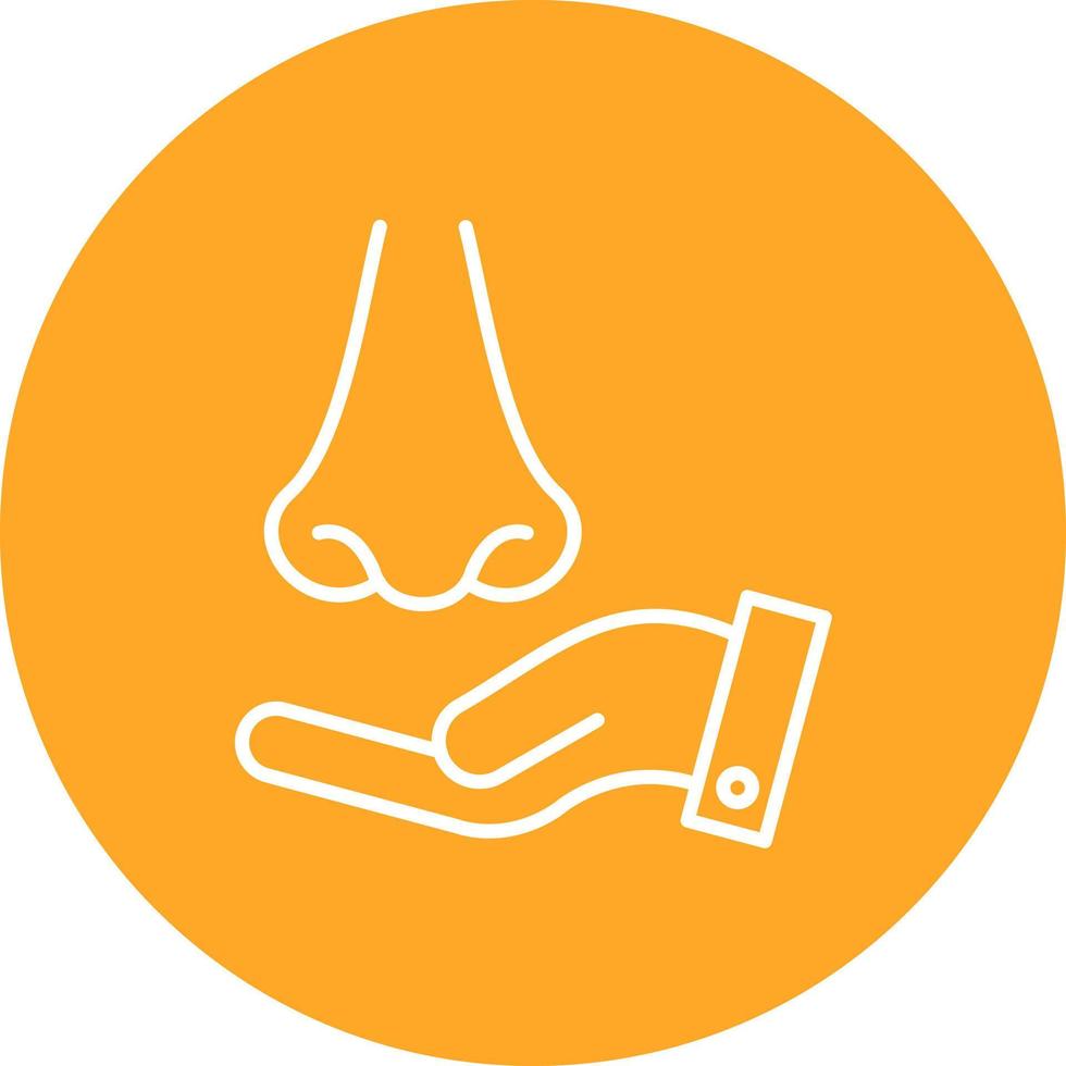 icona di sfondo del cerchio della linea di massaggio nasale vettore