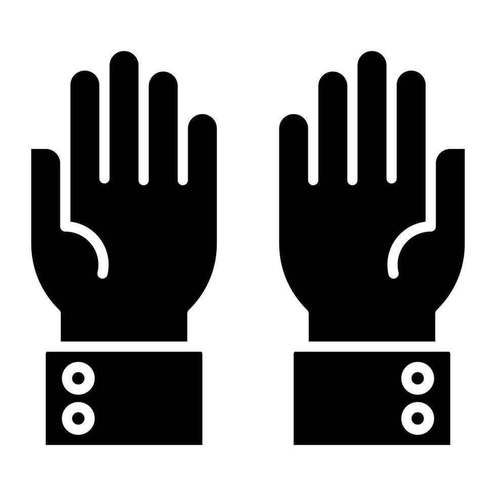 icona del glifo con le mani in alto vettore