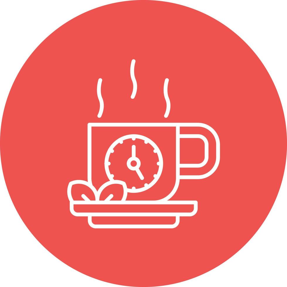 icona dello sfondo del cerchio della linea dell'ora del tè vettore