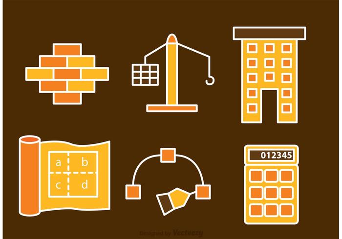 Vettori delle icone di costruzione e di architettura