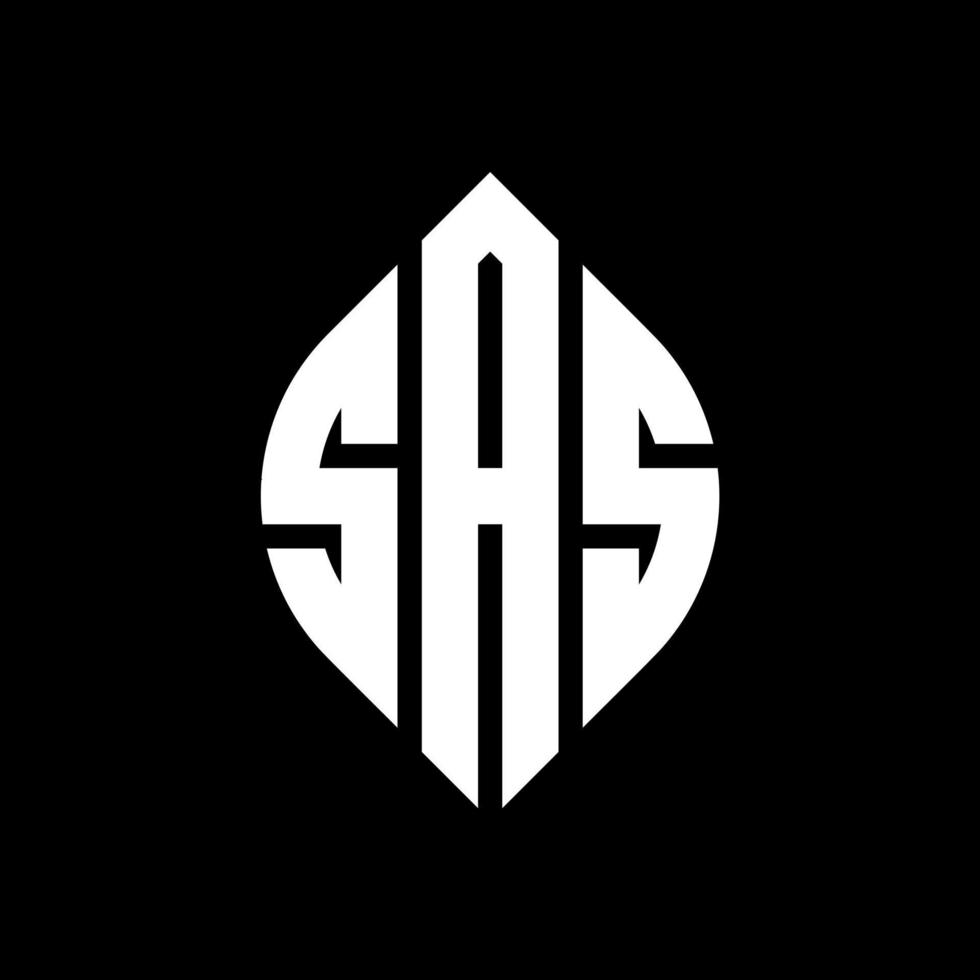 sas circle letter logo design con forma circolare ed ellittica. sas lettere ellittiche con stile tipografico. le tre iniziali formano un logo circolare. sas cerchio emblema astratto monogramma lettera marchio vettore. vettore