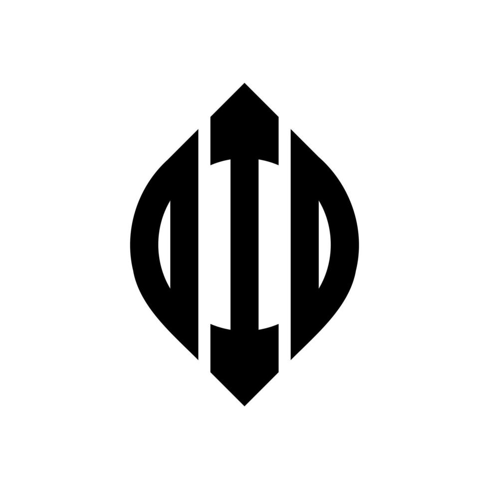 design del logo della lettera del cerchio oid con forma circolare ed ellittica. lettere ellittiche oid con stile tipografico. le tre iniziali formano un logo circolare. oid cerchio emblema astratto monogramma lettera marchio vettore. vettore