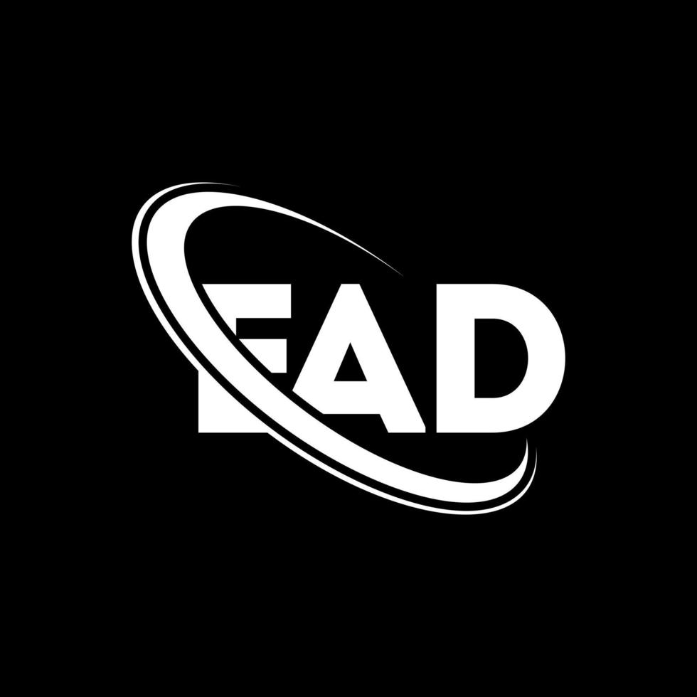 ead logo. leggere la lettera. design del logo della lettera ead. iniziali ead logo collegate con cerchio e logo monogramma maiuscolo. ead tipografia per il marchio tecnologico, commerciale e immobiliare. vettore
