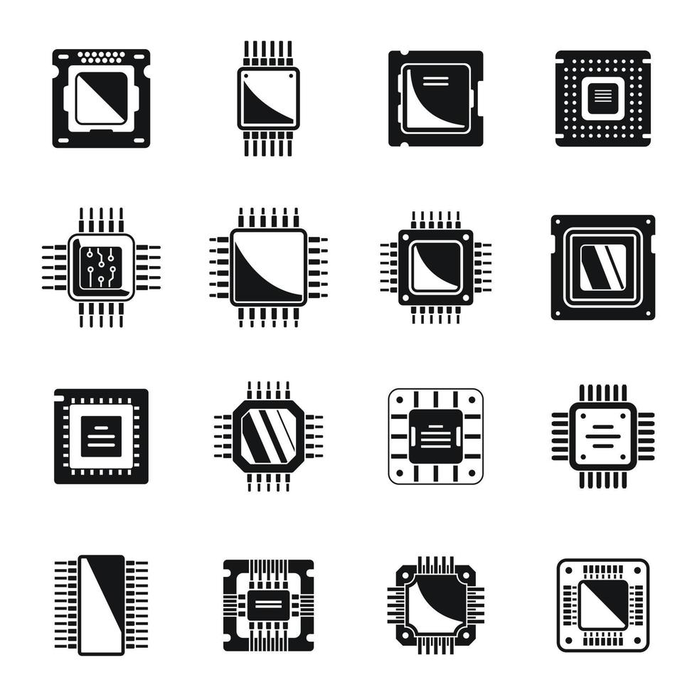 le icone del processore impostano un vettore semplice. scheda del computer centrale