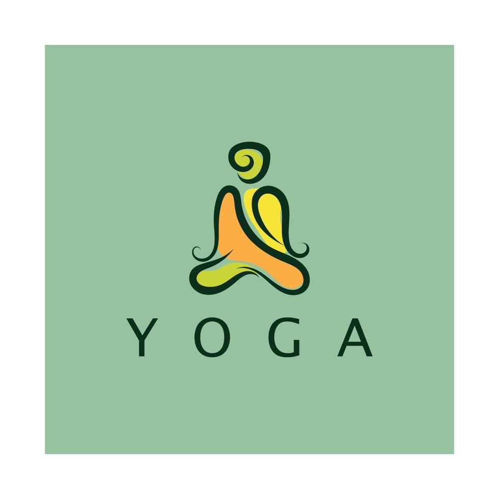 logo design di persone che fanno yoga simbolo icona illustrazione vettore