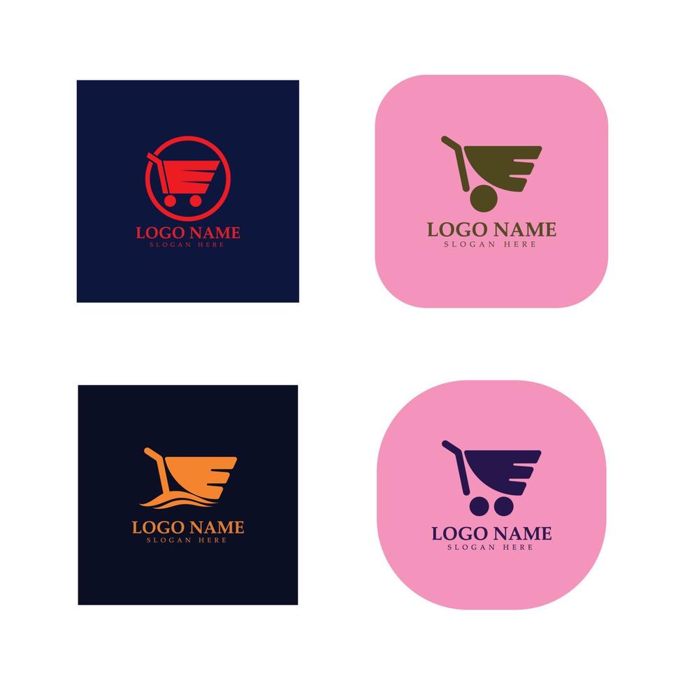 logo e-commerce e design del logo del negozio online con un concetto moderno vettore