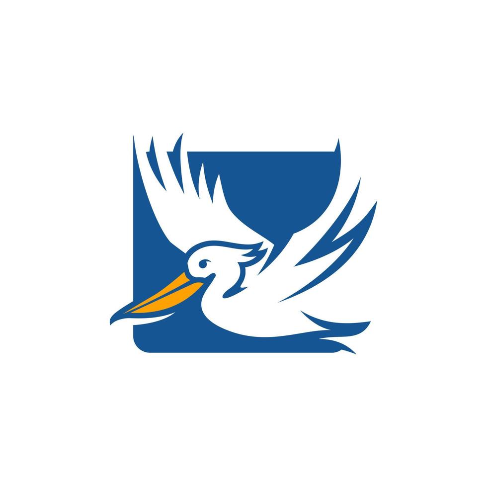 modello di vettore di disegno astratto di logo dell'uccello del pellicano