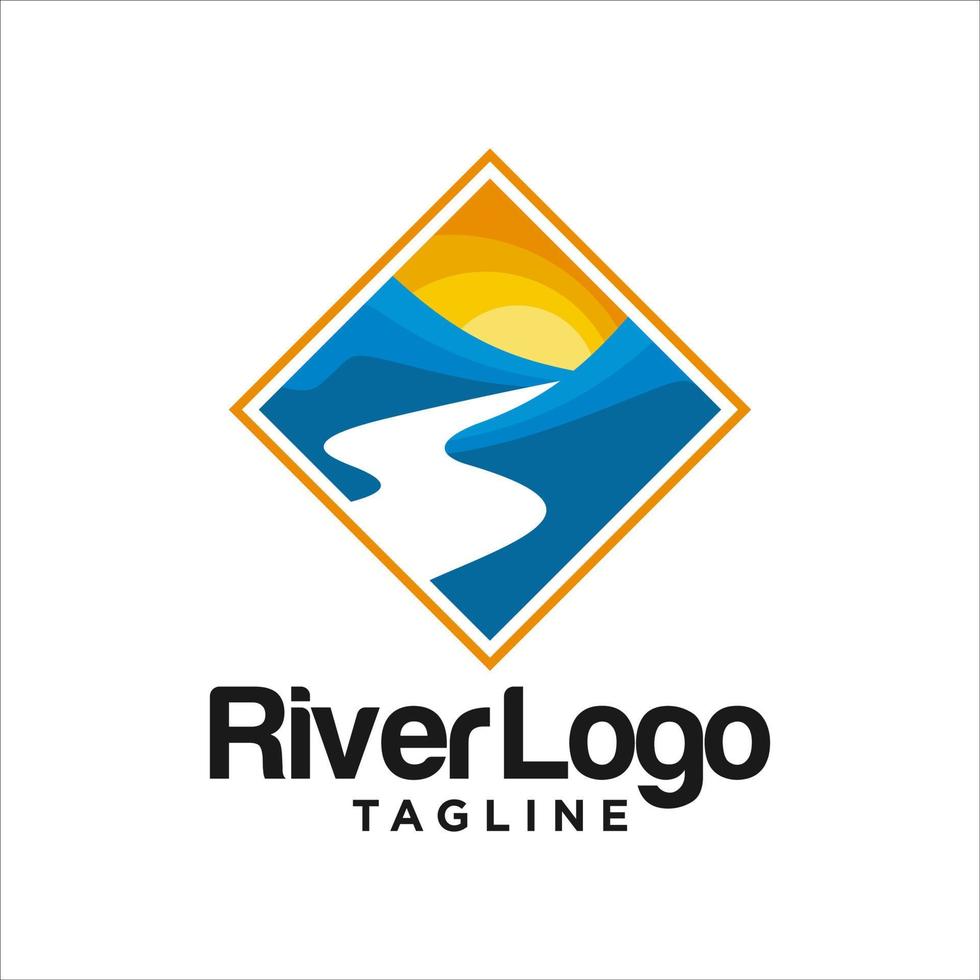 immagine di riserva del logo del fiume della valle vettore
