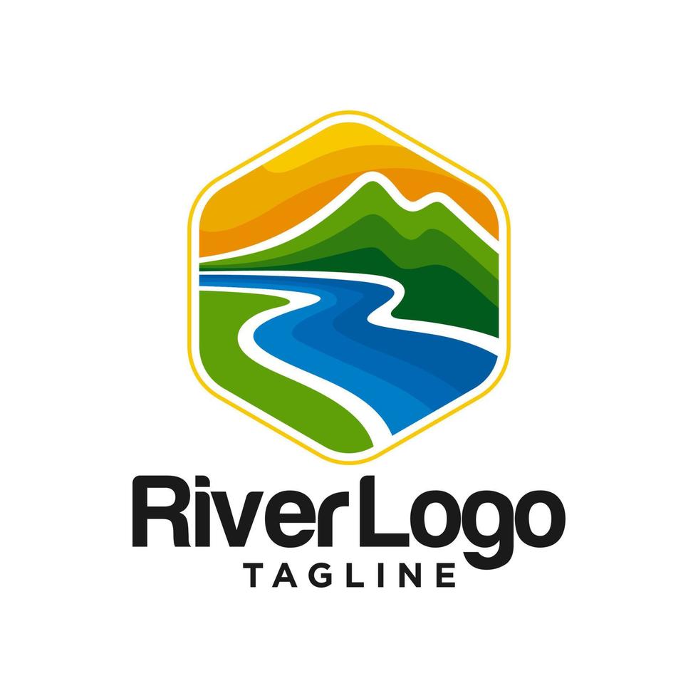 immagine di riserva del logo del fiume della valle vettore