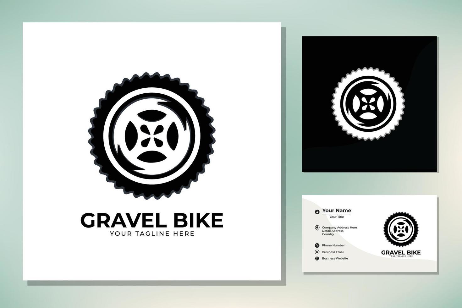 gravel bike silhouette bicicletta icona logo design vector